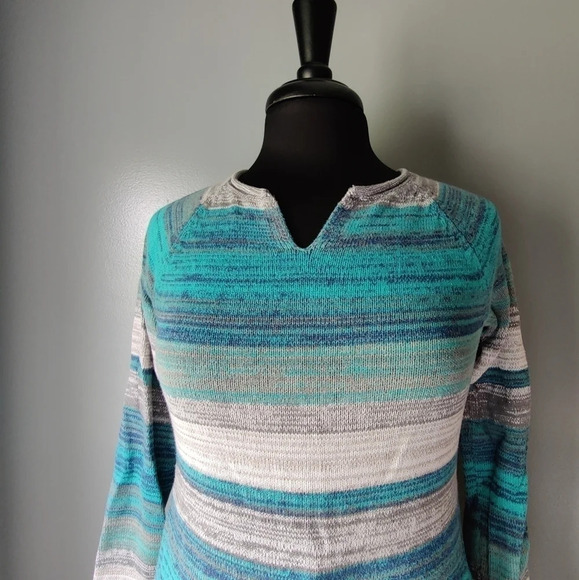 Eddie Bauer Striped Cotton Ombre Sweater - Picture 2 of 4